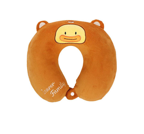 2 In 1 Convertible Eye Mask & Travel Neck Pillow Set Plush Fabric With Snap Closure(Brown) Eye Masks