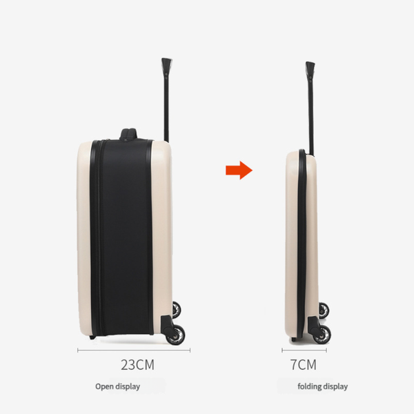 Compact Expandable Foldable Luggage Reinforced Alloy Handle & Silent Wheels(Light Green) Suitcases