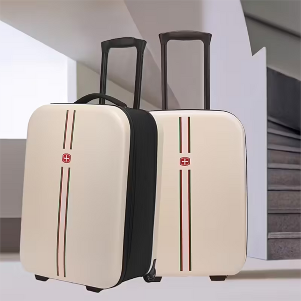 Compact Expandable Foldable Luggage Reinforced Alloy Handle & Silent Wheels(Pink) Suitcases
