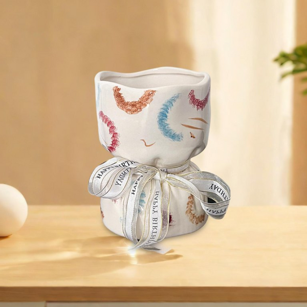 Artisan Handcrafted Ceramic Vase Minimalist Home Decor With Stable Base(Paintings) Vases