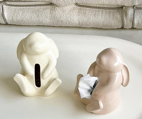 Artisan Ceramic Tissue Box Holder Medium High Fired Home Decor Organizer Cream Colour Tissue Box Covers