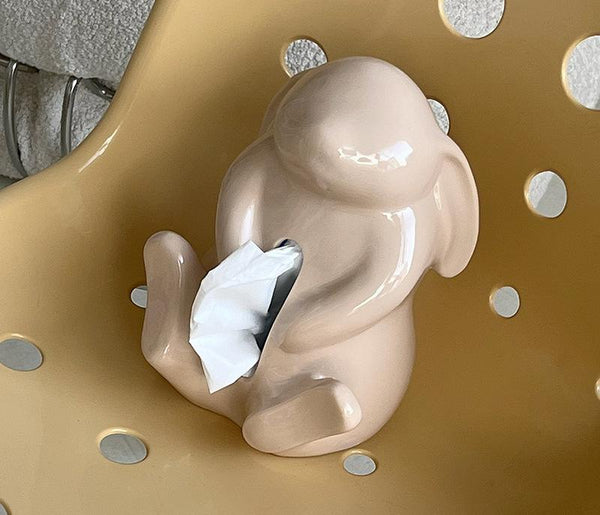 Artisan Ceramic Tissue Box Holder Medium High Fired Home Decor Organizer Milk Tea Colour Tissue Box Covers