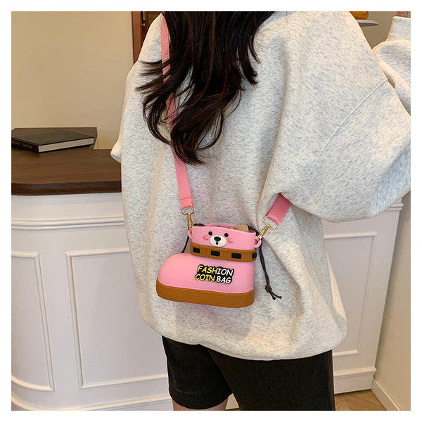 Silicone Crossbody Bag Multi Way Lightweight Purse With Spacious Design(Pink) Women's Bags & Handbags