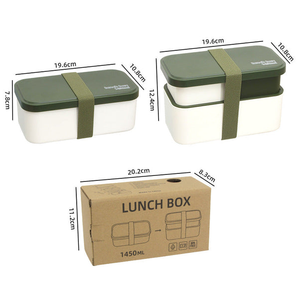Eco Friendly Lunch Box Portable With Compartments(Green) Lunchboxes