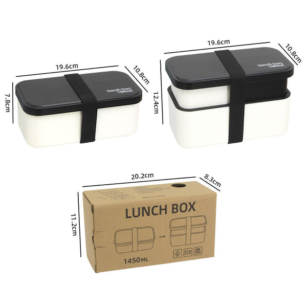 Eco Friendly Lunch Box Portable With Compartments(Black) Lunchboxes