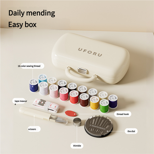 Complete Sewing Kit Portable With Organized Compartments(White) Other Sewing