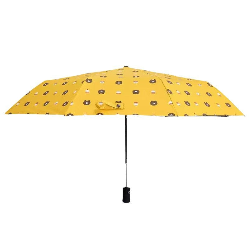 Auto Open/Close 8 Rib Sun & Rain Umbrella 98Cm Uv Protection Canopy(Yellow) Umbrellas