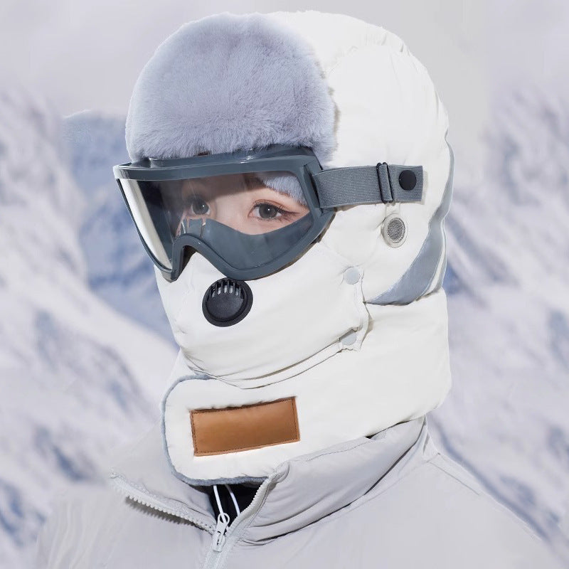 Anti Fog Thermal Cycling Hat Reflective Safety & Voice Amplification(Beige) Hats & Headwear