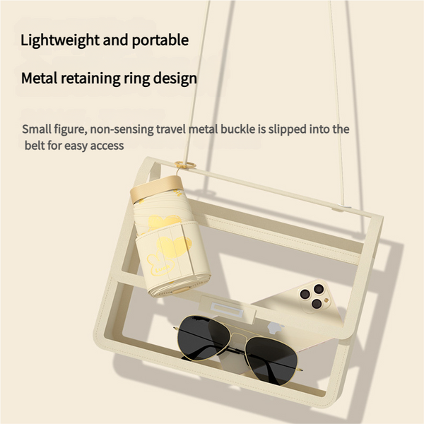 Ultra Compact 7 Fold Folding Umbrella Upf50+ Sun Protection & Portable Clip Design Light Blue Umbrellas