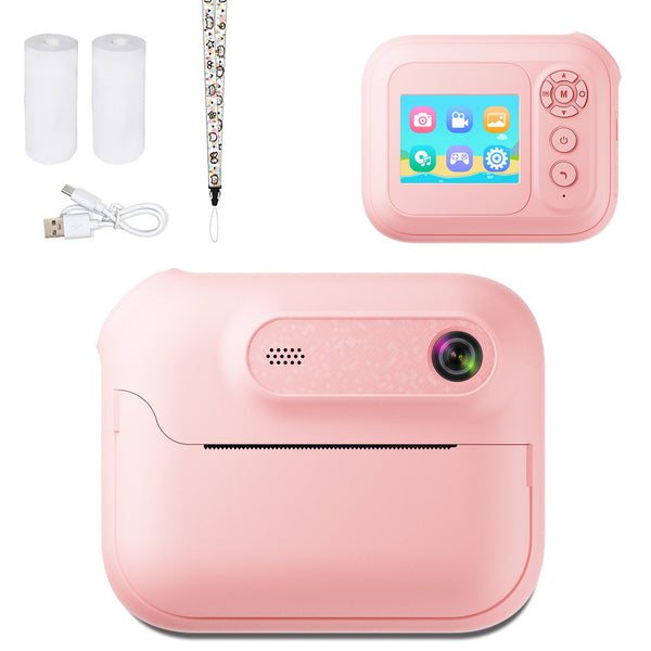 Kids Multi Functional Camera Toy Instant B&W Printing Creative Stickers Pink Instant Cameras