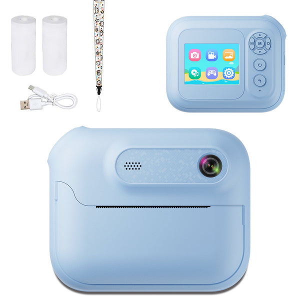 Kids Multi Functional Camera Toy Instant B&W Printing Creative Stickers Blue Instant Cameras