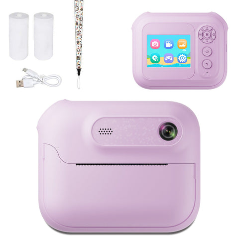 Kids Multi Functional Camera Toy Instant B&W Printing Creative Stickers Purple Instant Cameras