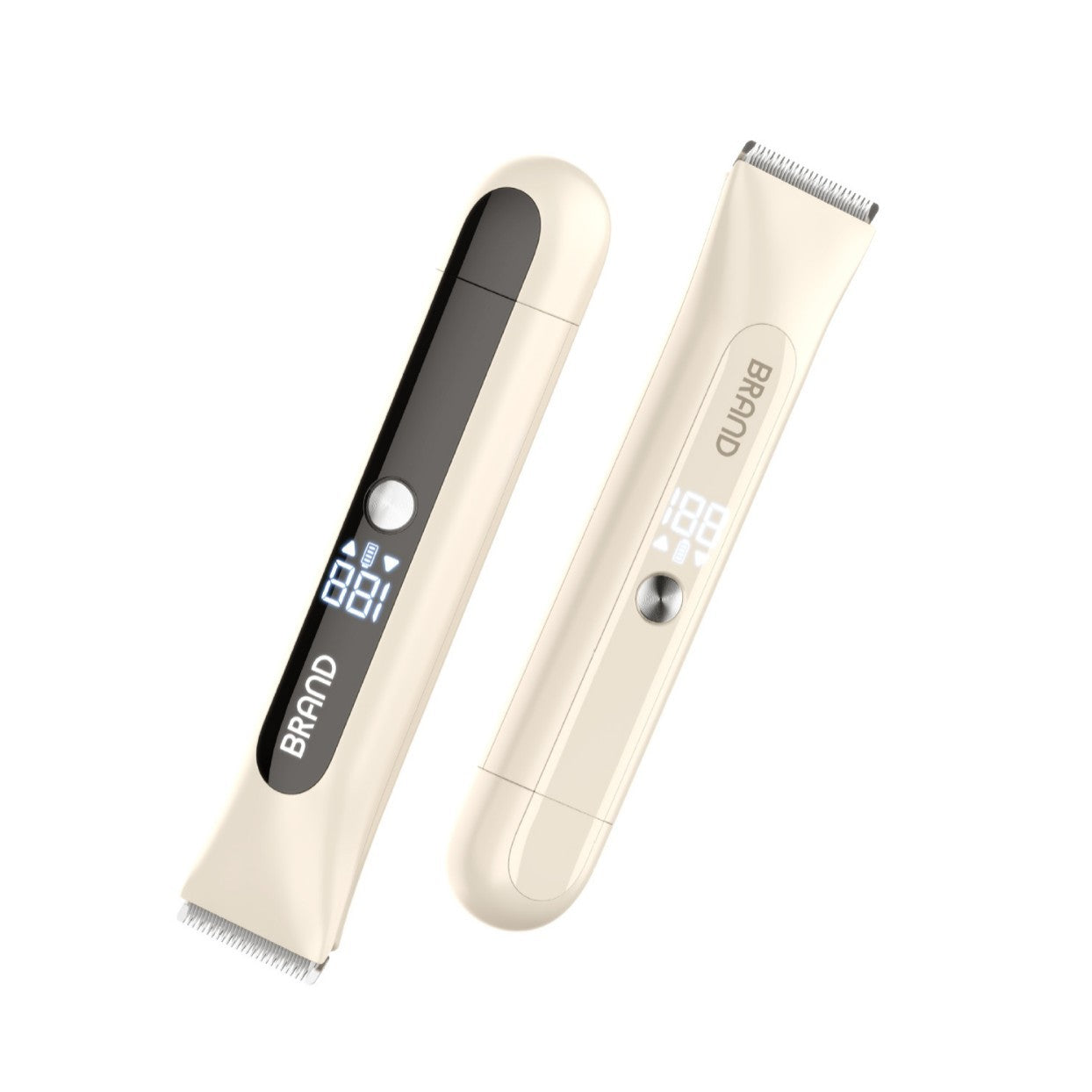 Dual Head Electric Hair Trimmer Ipx7 Waterproof Body Groomer With Type C Charging(Beige) Clippers & Trimmers
