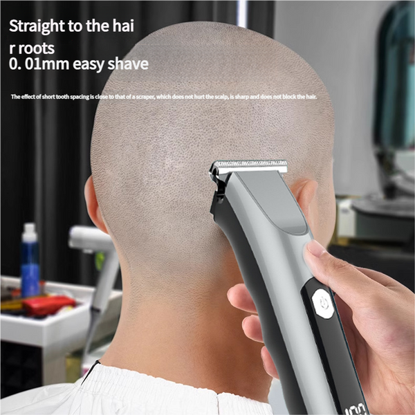 Professional Steel Hair Clipper Low Noise Motor With 3 Guard Combs & Type Charging Silver Clippers & Trimmers