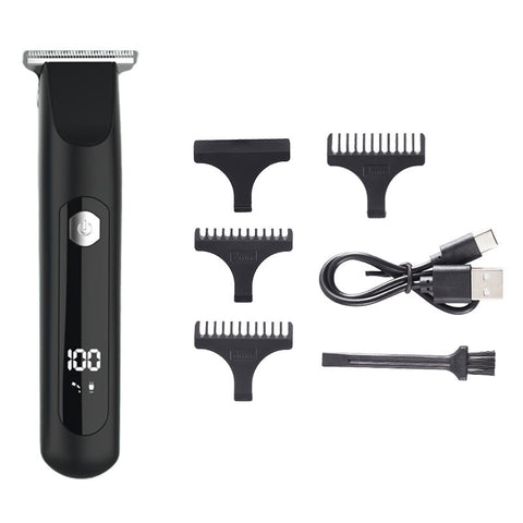 Professional Steel Hair Clipper Low Noise Motor With 3 Guard Combs & Type Charging Black Clippers & Trimmers