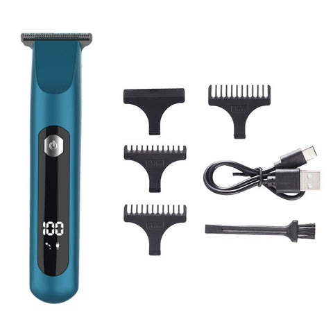 Professional Steel Hair Clipper Low Noise Motor With 3 Guard Combs & Type Charging Blue Clippers & Trimmers