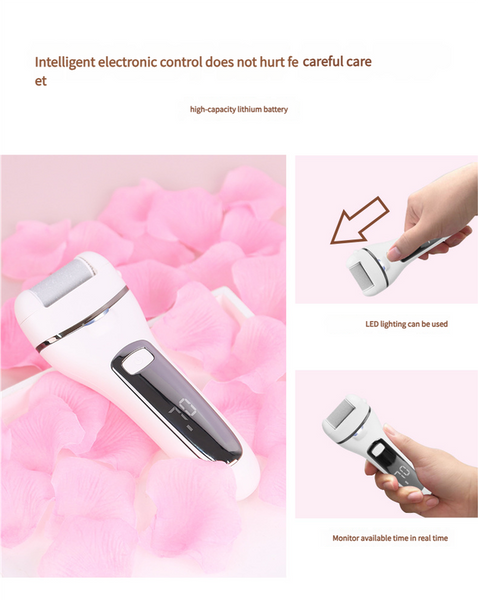 Rechargeable Electric Foot File With Lcd Display 3 Grit Heads & Waterproof Design White Electric Files & Tools