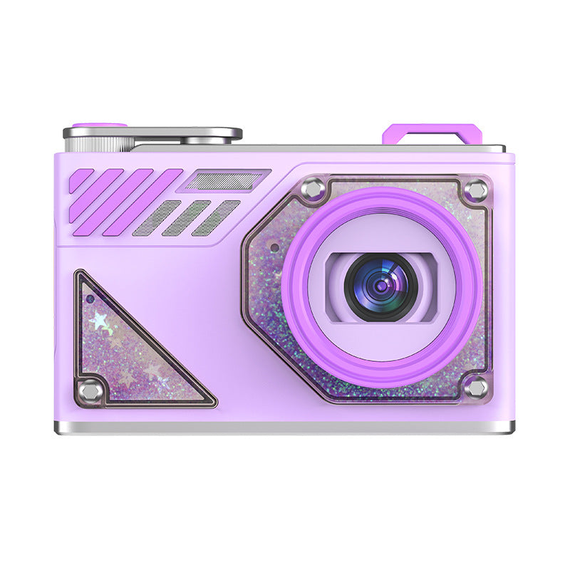Glitter Sand Design 64Mp Hd Digital Camera With Led Fill Light & Auto Focus(Purple) Digital Cameras