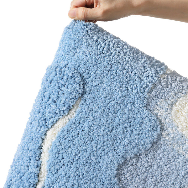Premium Bath Mat With 8X Water Absorption Non Slip Base Footprints By The Seaside Bath Mats Rugs & Toilet Covers