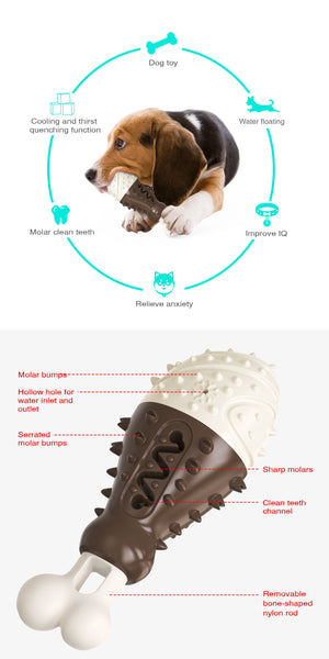 Multifunctional Dog Toy With Cooling Dental Care Floating Features Chocolate Color Dog Toys