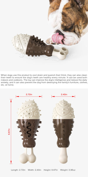 Multifunctional Dog Toy With Cooling Dental Care Floating Features Chocolate Color Dog Toys