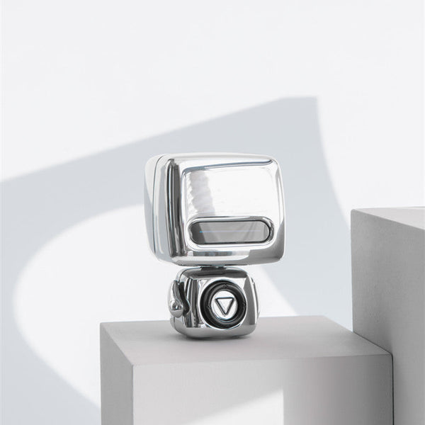 Mini Robot Style Bluetooth Speaker Portable 8 9 Hr Playtime Built In Mic & Lanyard White Home Speakers & Subwoofers