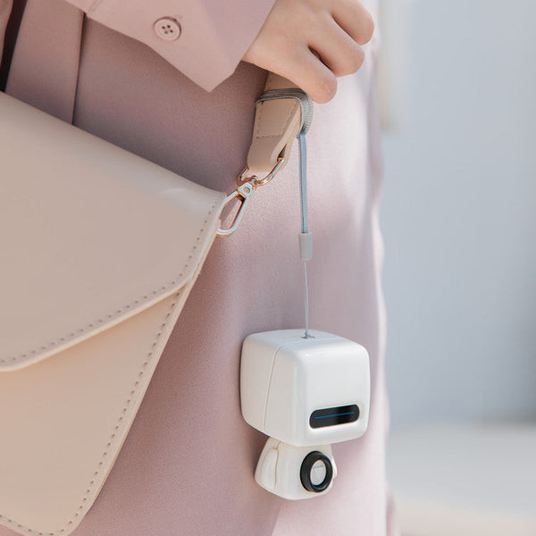 Mini Robot Style Bluetooth Speaker Portable 8 9 Hr Playtime Built In Mic & Lanyard White Home Speakers & Subwoofers