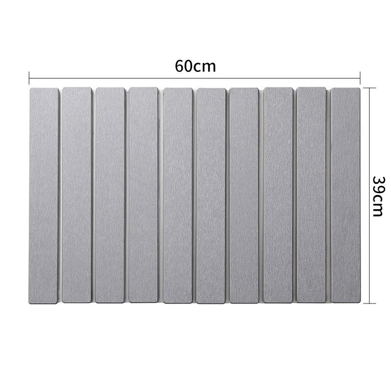 Collapsible Diatom Mud Bath Mat Quick Dry Non Slip Odor Free Absorbent Pad(Light Grey) Bath Mats Rugs & Toilet Covers