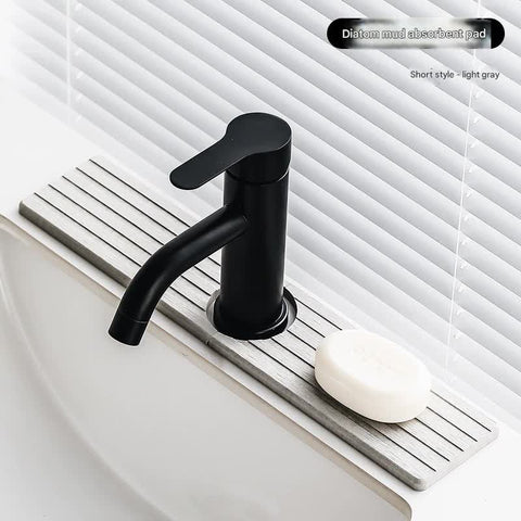 Diatom Mud Faucet Splash Guard & Absorbent Mat Quick Dry Non Slip Sink Organizer(Light Grey) Bath Mats Rugs & Toilet Covers