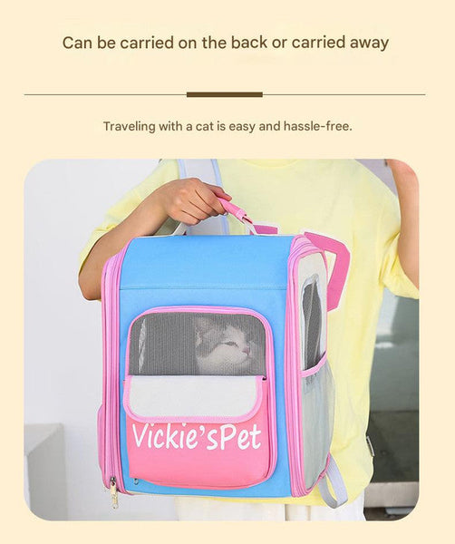 Breathable Pet Carrier Backpack Large Capacity Multiple Windows Oxford Cloth(Green) Pet Transport