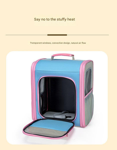 Breathable Pet Carrier Backpack Large Capacity Multiple Windows Oxford Cloth(Orange) Pet Transport