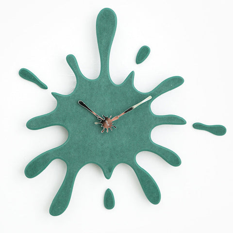 Creative Splatter Design Wall Clock Silent Movement Modern Decorative Timepiece(Green) Wall Clocks