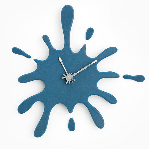 Creative Splatter Design Wall Clock Silent Movement Modern Decorative Timepiece(Blue) Wall Clocks