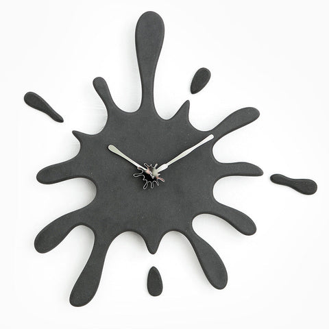 Creative Splatter Design Wall Clock Silent Movement Modern Decorative Timepiece(Black) Wall Clocks