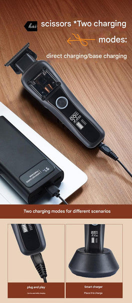 Professional Cordless Hair Clipper With Magnetic Motor 9900 Rpm 180 Min Runtime Lcd Display & Dual Charging(Red) Clippers & Trimmers