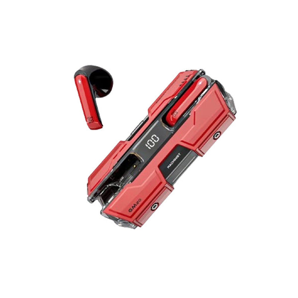 Futuristic Tws Gaming Bluetooth 5.3 Low Latency Hifi Surround Sound Led Display(Red) Earbuds