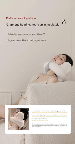 Smart Neck Pillow With Dual Noise Reduction Hifi Bluetooth Music & Graphene Heating Sleep Elf" Travel Pillow(Lake Blue)" Pillows