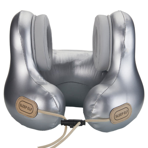 Smart Neck Pillow With Dual Noise Reduction Hifi Bluetooth Music & Graphene Heating Sleep Elf" Travel Pillow(Silver)" Pillows