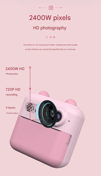 Kids Instant Print Digital Camera With 180A Flip Lens 24Mp Photos 720P Video & Doodle Fun(Blue) Digital Cameras