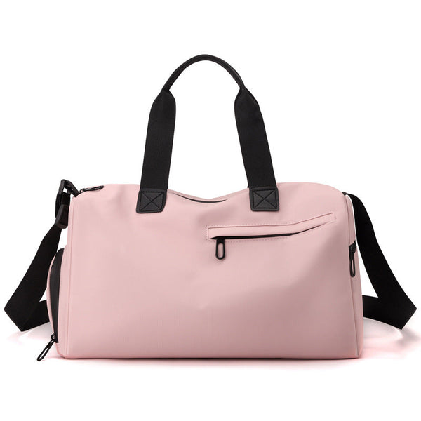 Large Capacity Travel Duffel Bag With Shoe Compartment & Wet Pocket Multi Purpose Gym Weekend Pink Duffle Bags