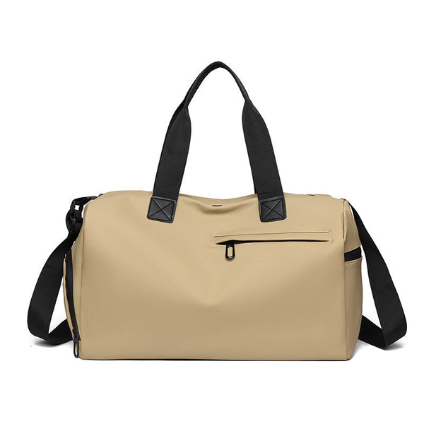 Large Capacity Travel Duffel Bag With Shoe Compartment & Wet Pocket Multi Purpose Gym Weekend Khaki Duffle Bags