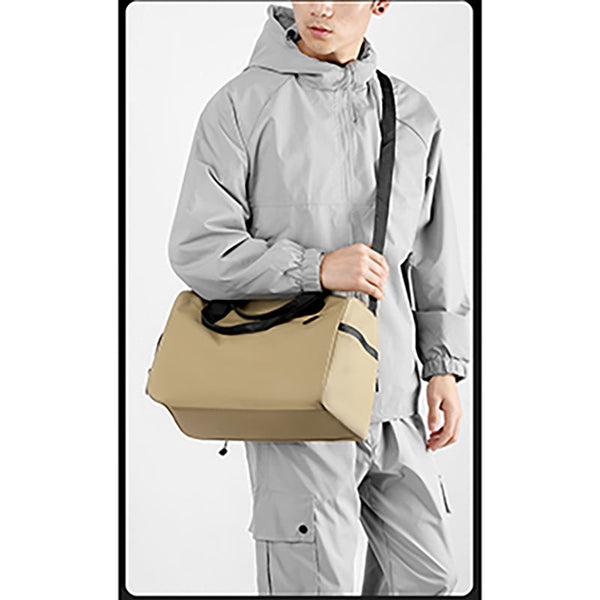 Large Capacity Travel Duffel Bag With Shoe Compartment & Wet Pocket Multi Purpose Gym Weekend Khaki Duffle Bags