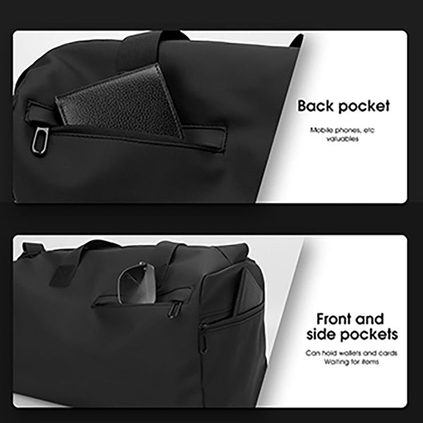 Large Capacity Travel Duffel Bag With Shoe Compartment & Wet Pocket Multi Purpose Gym Weekend Khaki Duffle Bags