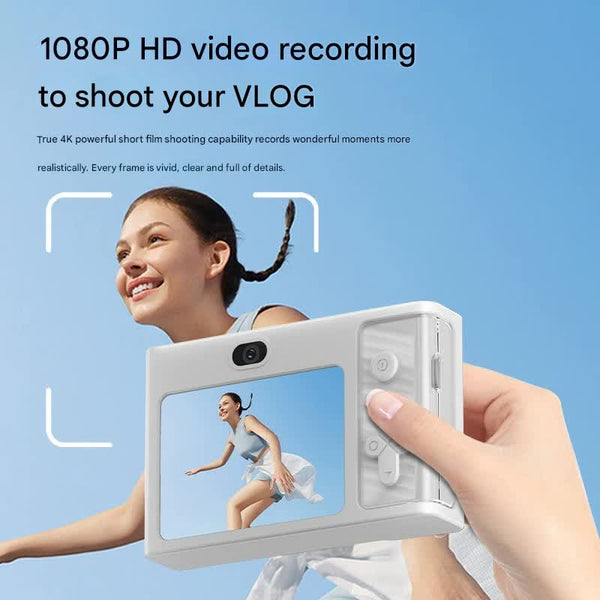 48Mp Digital Camera For Kids & Beginners 1080P Vlogging 8X Zoom Filters Games(White) Digital Cameras