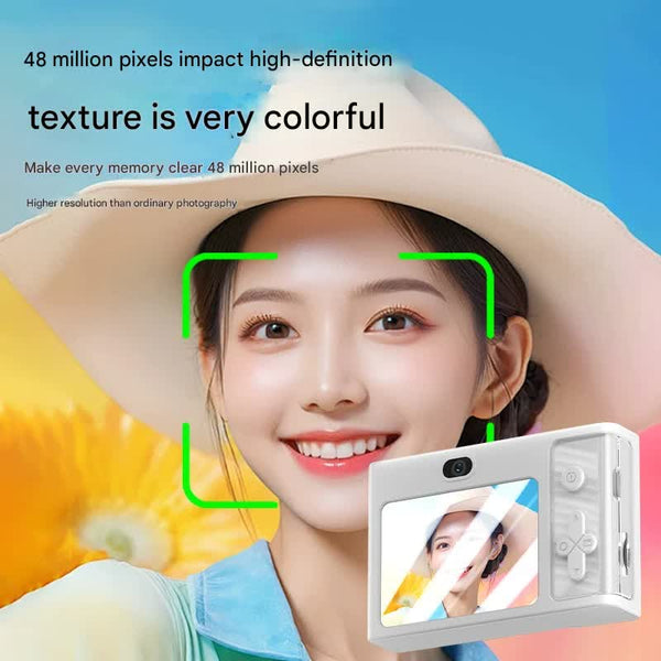 48Mp Digital Camera For Kids & Beginners 1080P Vlogging 8X Zoom Filters Games(Pink) Digital Cameras