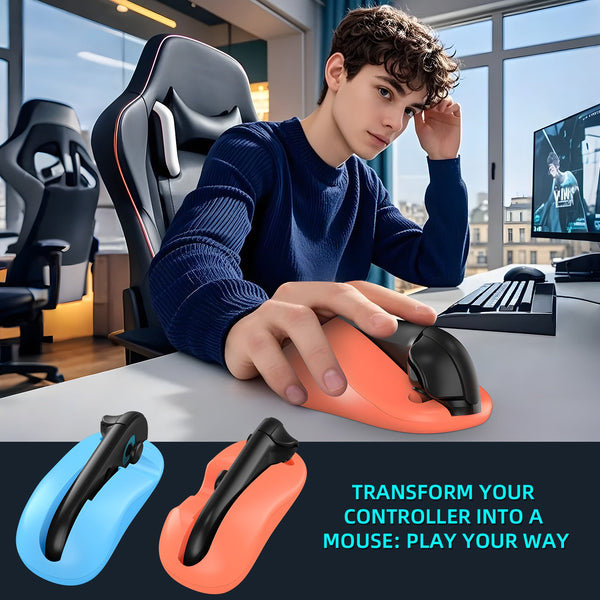 Ergonomic Mouse Grip For Nintendo Switch Joy Con 2 Pack Controller Holder (Black) Keyboard & Mouse Bundles