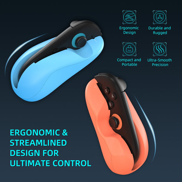 Ergonomic Mouse Grip For Nintendo Switch Joy Con 2 Pack Controller Holder (Black) Keyboard & Mouse Bundles