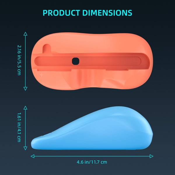 Ergonomic Mouse Grip For Nintendo Switch Joy Con 2 Pack Controller Holder (Orange Blue) Controllers & Attachments