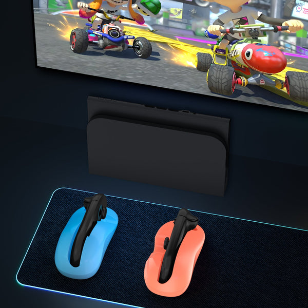 Ergonomic Mouse Grip For Nintendo Switch Joy Con 2 Pack Controller Holder (Orange Blue) Controllers & Attachments