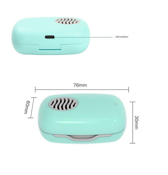 Uvc Toothbrush Sterilizer Case With Drying Fan Usb Rechargeable 5 Minute Fast Disinfection(White) Tumblers & Toothbrush Holders